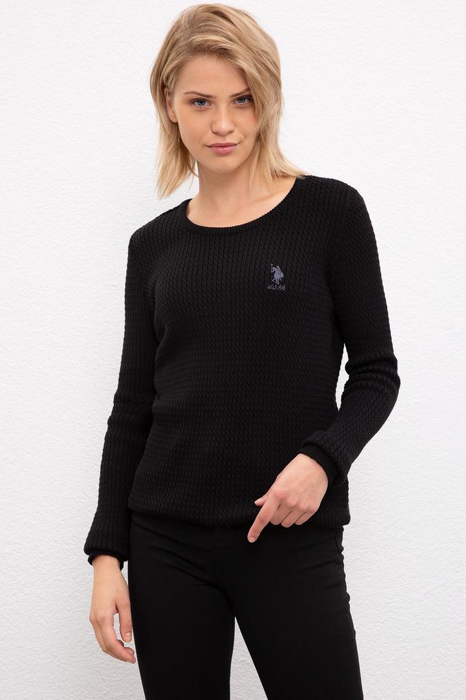 Kadın Siyah Basic Kazak