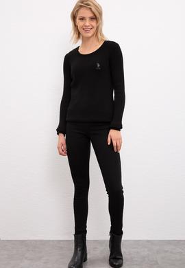 Kadın Siyah Basic Kazak - 50206419048