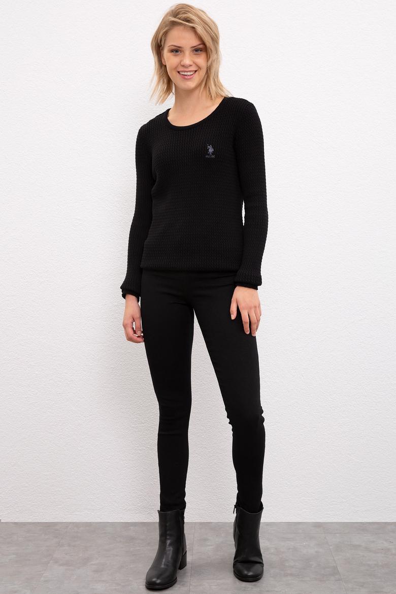 Kadın Siyah Basic Kazak - 50206419048