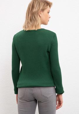 Kadın Yeşil Triko Kazak Basic - 50206419060