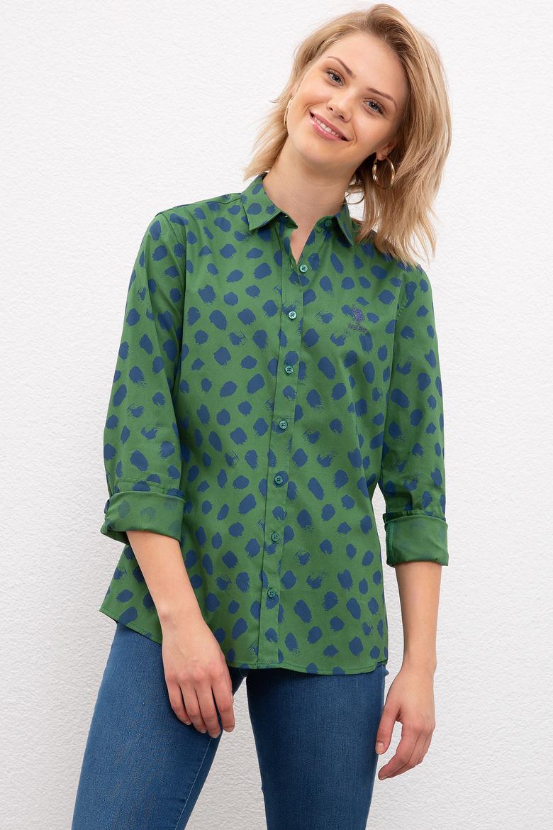 Kadın Yeşil Gömlek Uzunkol