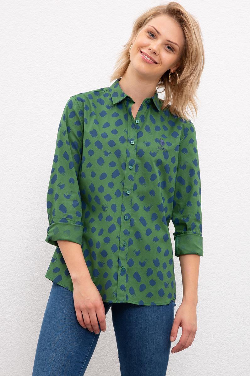 Kadın Yeşil Gömlek Uzunkol