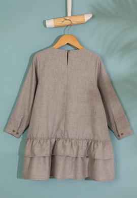 Kız Çocuk Bej Dokuma Elbise - 50207586002