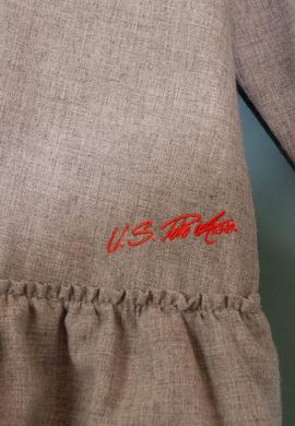 Kız Çocuk Bej Dokuma Elbise - 50207586002