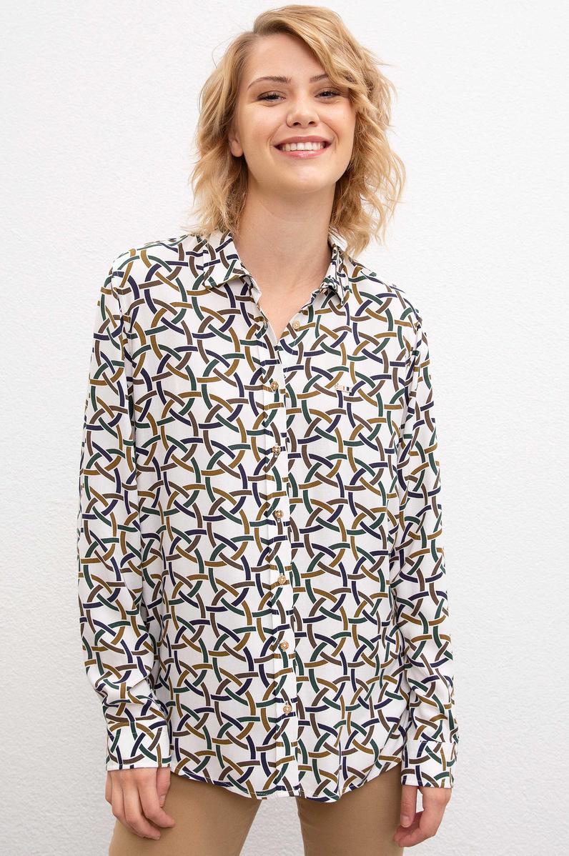 Kadın Yeşil Gömlek Uzunkol