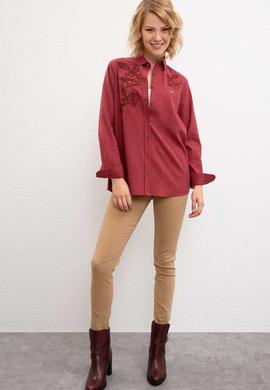 Kadın Bordo Gömlek - 50207180004