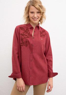 Kadın Bordo Gömlek - 50207180004