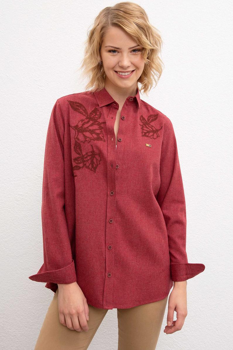 Kadın Bordo Gömlek