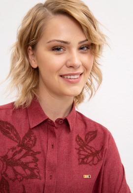 Kadın Bordo Gömlek - 50207180004