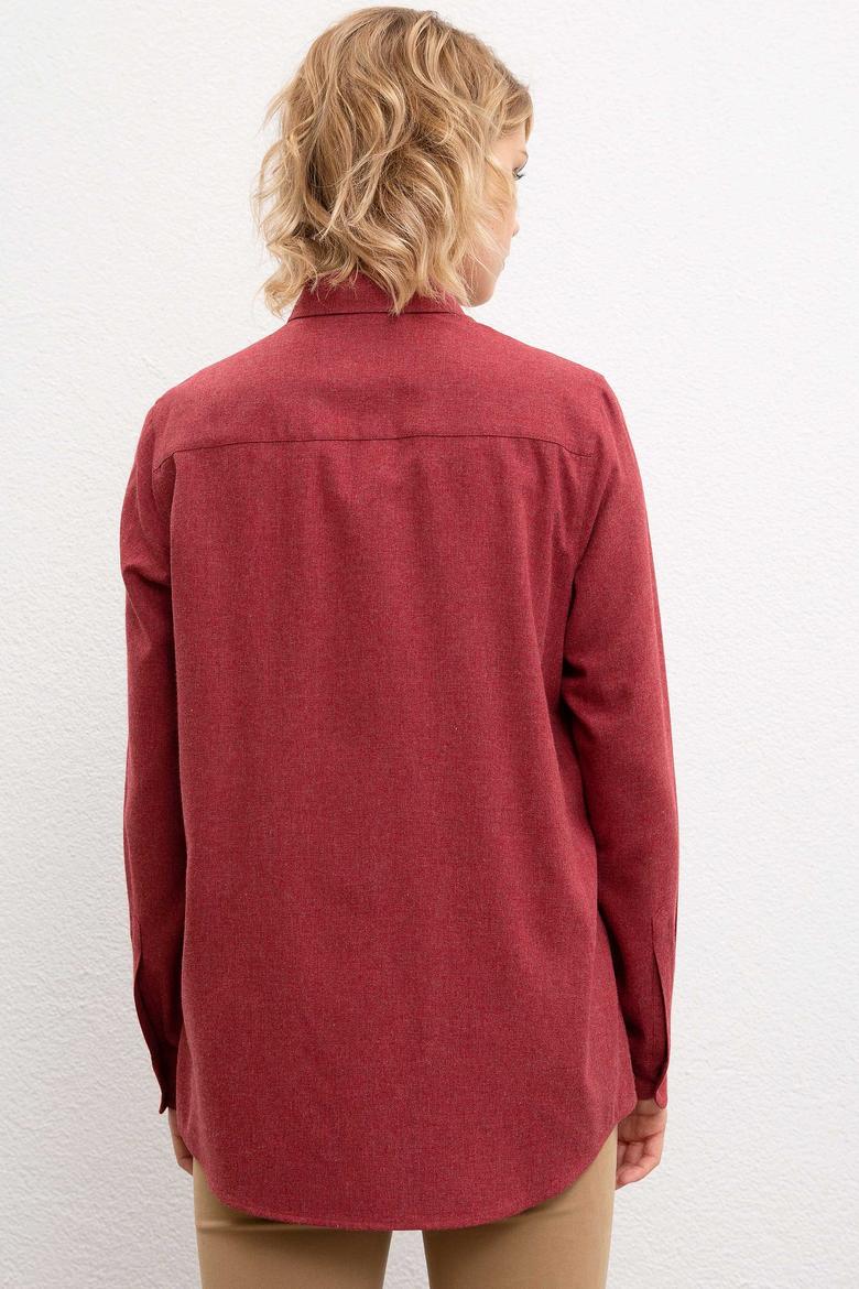 Kadın Bordo Gömlek - 50207180004