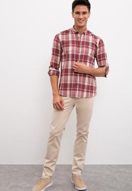 Erkek Bordo Gömlek - 50208673006