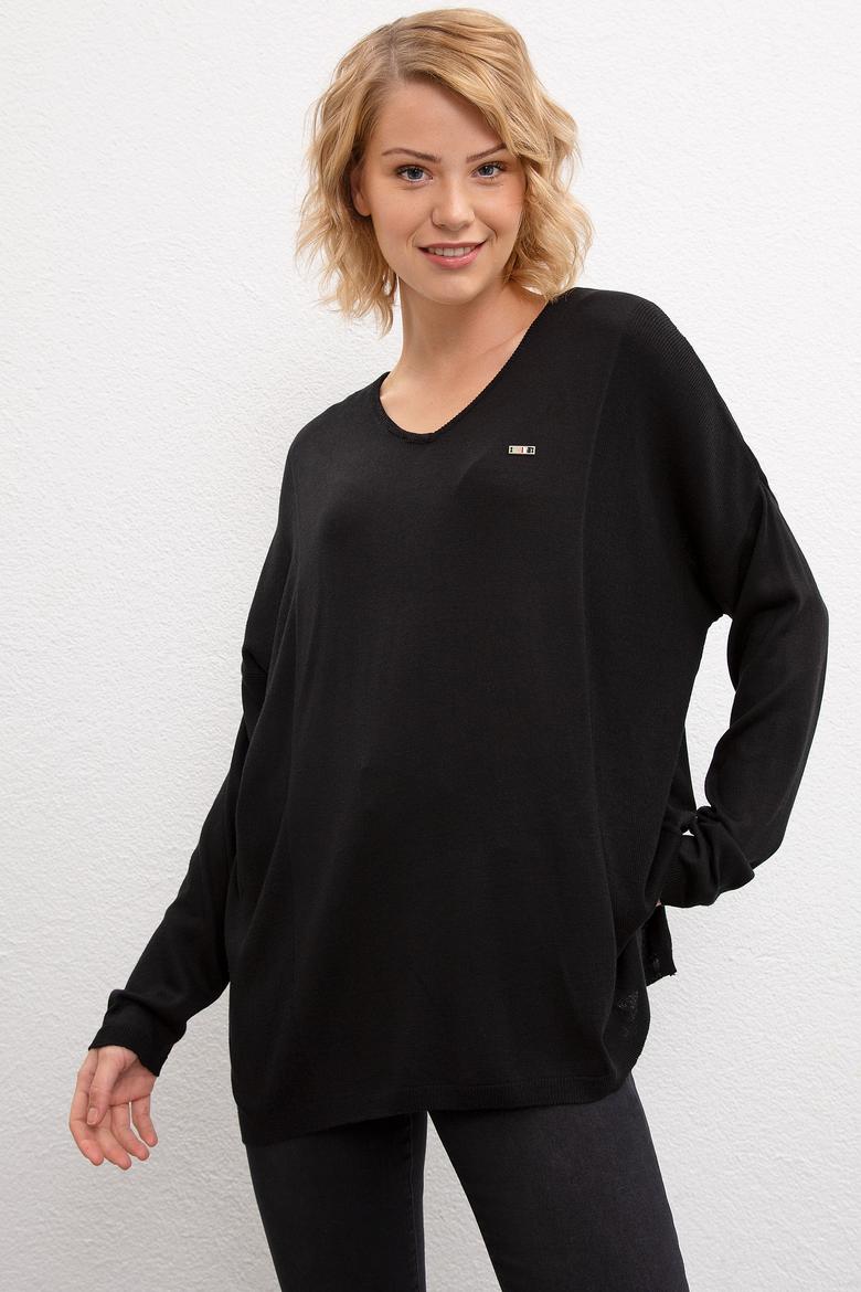 Kadın Siyah Kazak - 50206845011