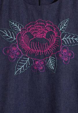 Kız Çocuk Lacivert Dokuma Elbise - 50207586014