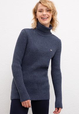 Kadın Mavi Kazak - 50206764054