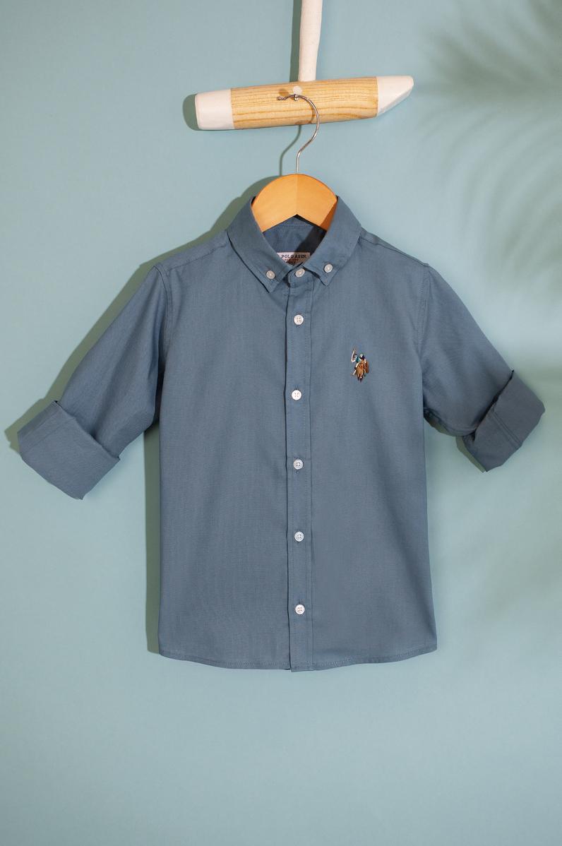 Erkek Çocuk Yeşil Gömlek Uzunkol