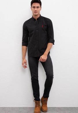 Erkek Siyah Gömlek Uzunkol Basic - 50233224029