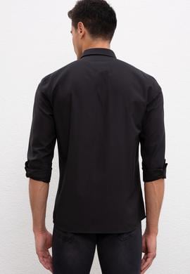 Erkek Siyah Gömlek Uzunkol Basic - 50233224029