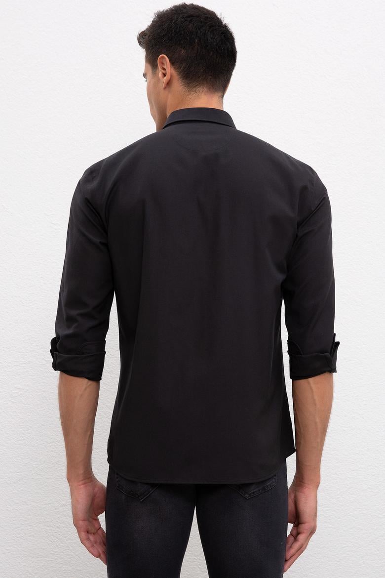 Erkek Siyah Gömlek Uzunkol Basic - 50233224029