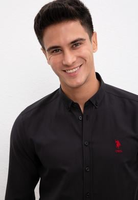 Erkek Siyah Gömlek Uzunkol Basic - 50233224029