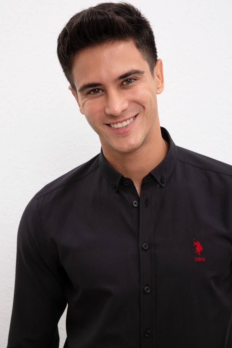 Erkek Siyah Gömlek Uzunkol Basic - 50233224029