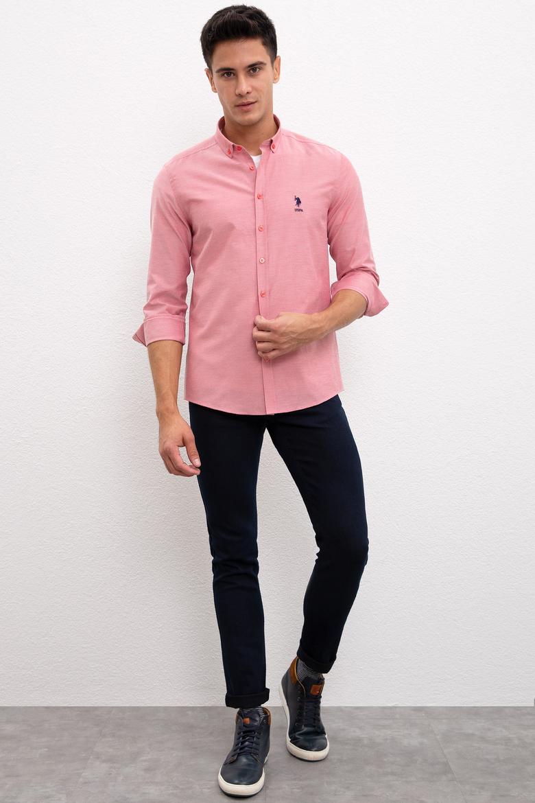 Erkek Kırmızı Gömlek Uzunkol Basic - 50226811057