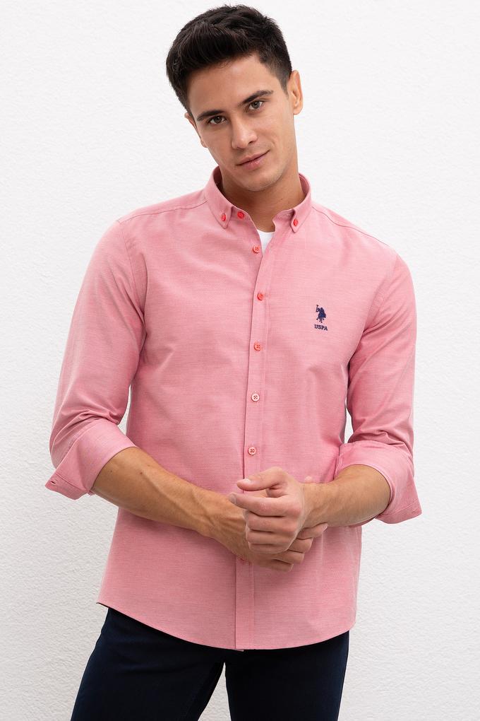 Erkek Kırmızı Gömlek Uzunkol Basic