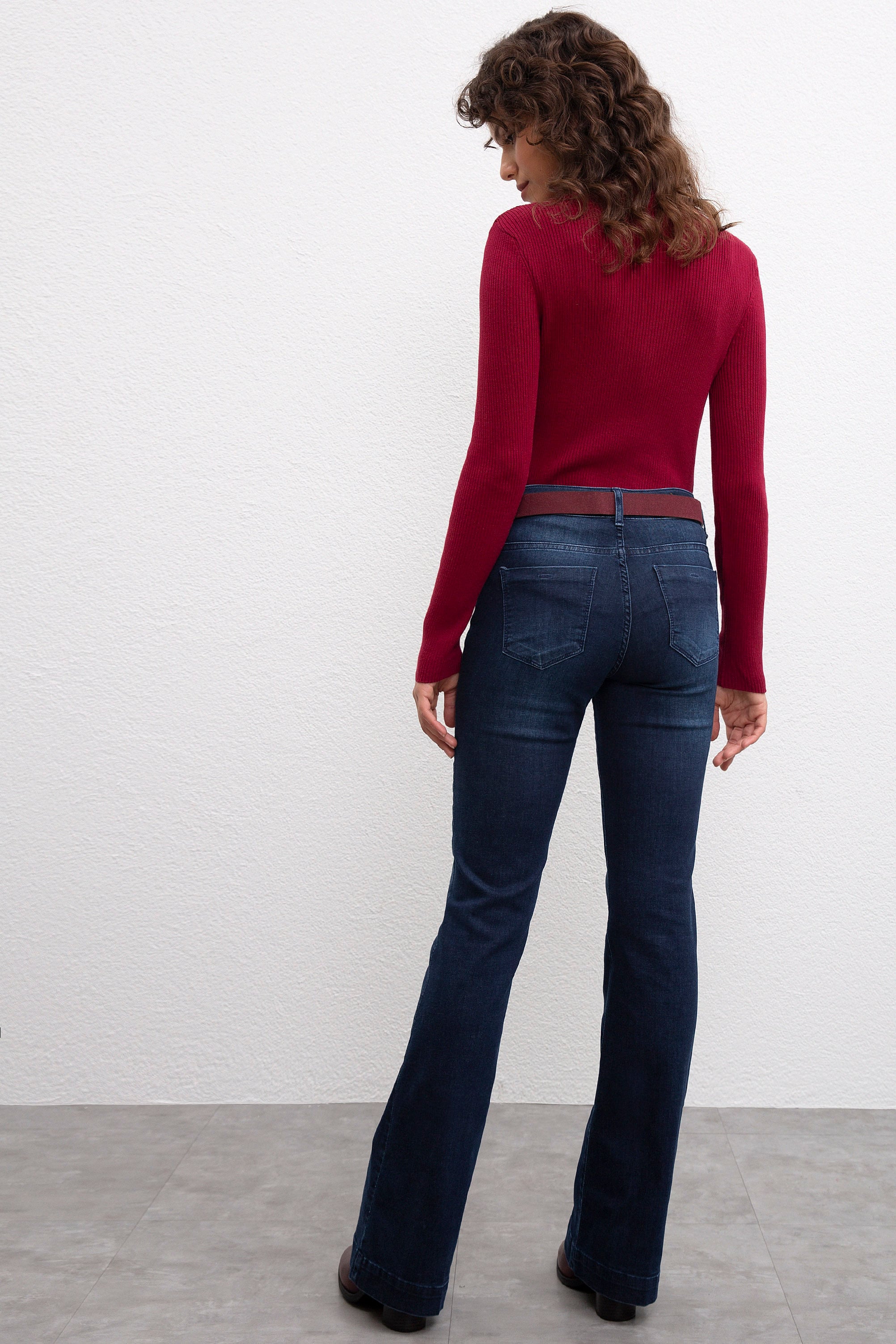 Kadın Mavi Denim Pantolon - Image 3