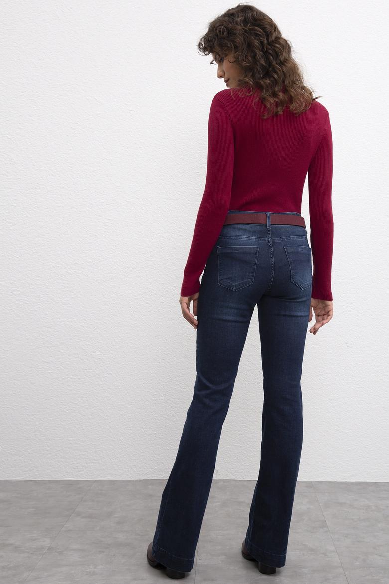 Kadın Mavi Denim Pantolon - 50209343003