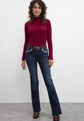 Kadın Mavi Denim Pantolon - 50209343003