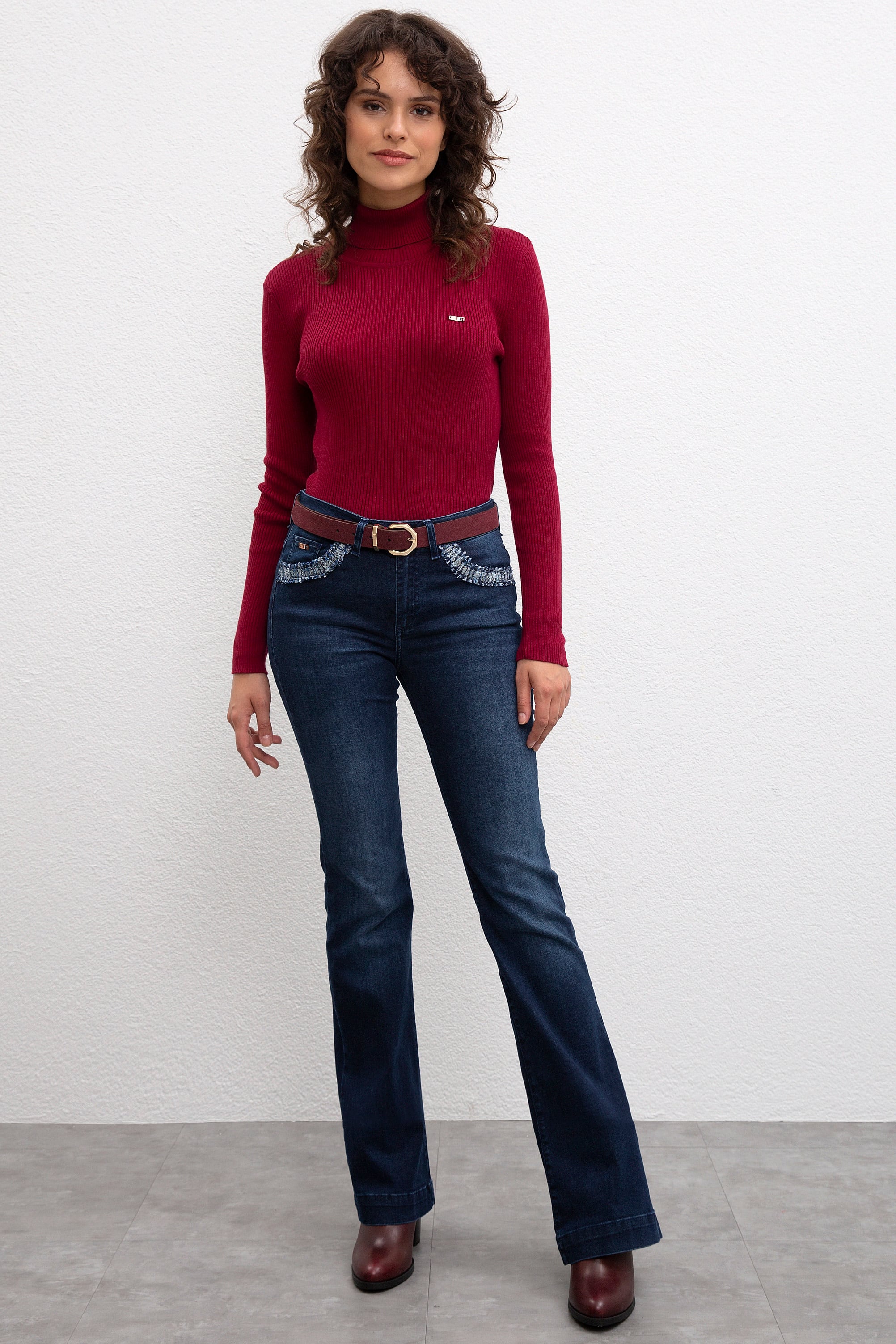 Kadın Mavi Denim Pantolon