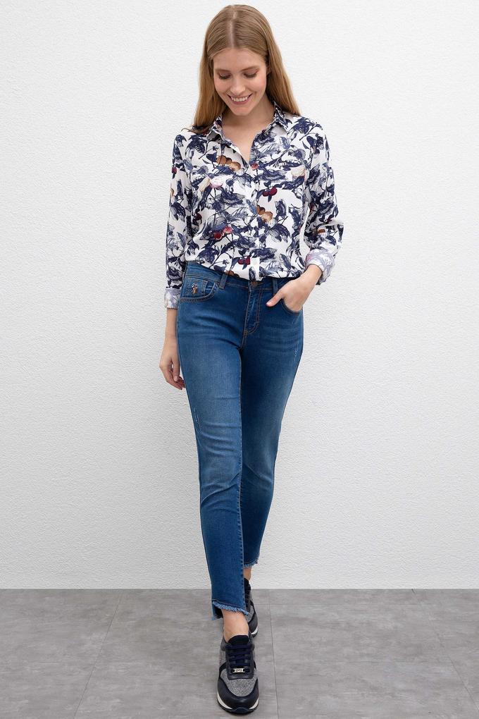 Kadın Koyu Mavi Jean Pantolon