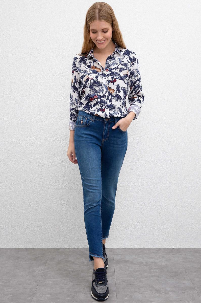 Kadın Koyu Mavi Jean Pantolon