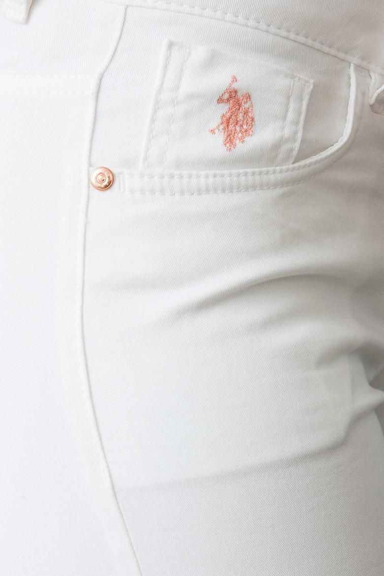 Kadın Beyaz Kanvas Pantolon - 50189011015