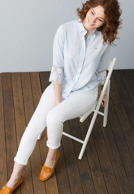 Kadın Beyaz Kanvas Pantolon - 50189011015