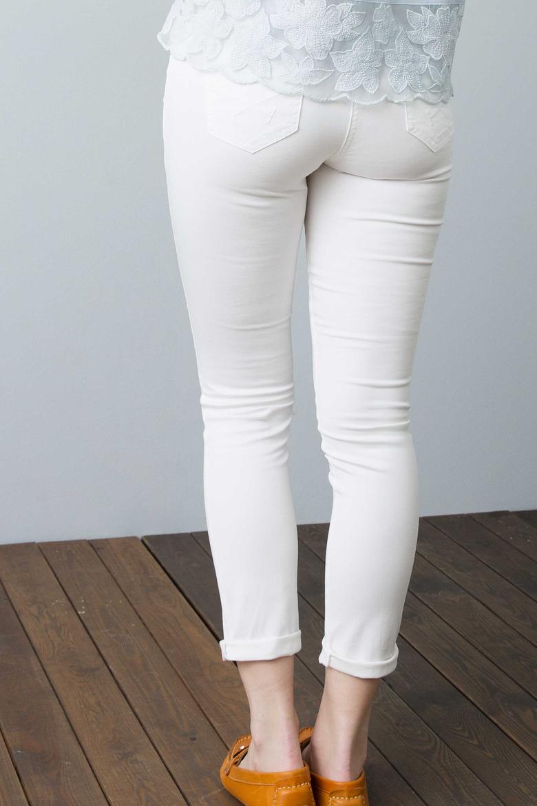 Kadın Beyaz Kanvas Pantolon - 50189011015