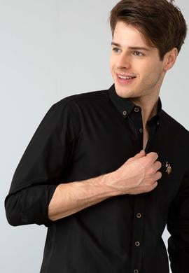 Erkek Siyah Uzun Kollu Basic Gömlek - 50191438122