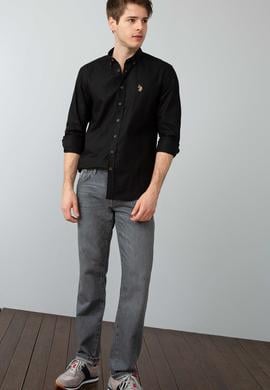 Erkek Siyah Uzun Kollu Basic Gömlek - 50191438122