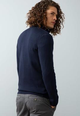 Erkek Lacivert Triko Hırka Basic - 50192683001