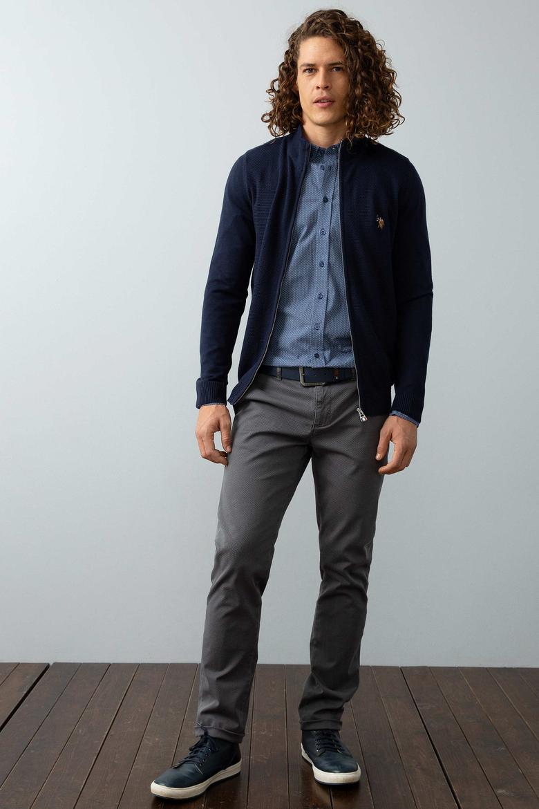 Erkek Lacivert Triko Hırka Basic - 50192683001