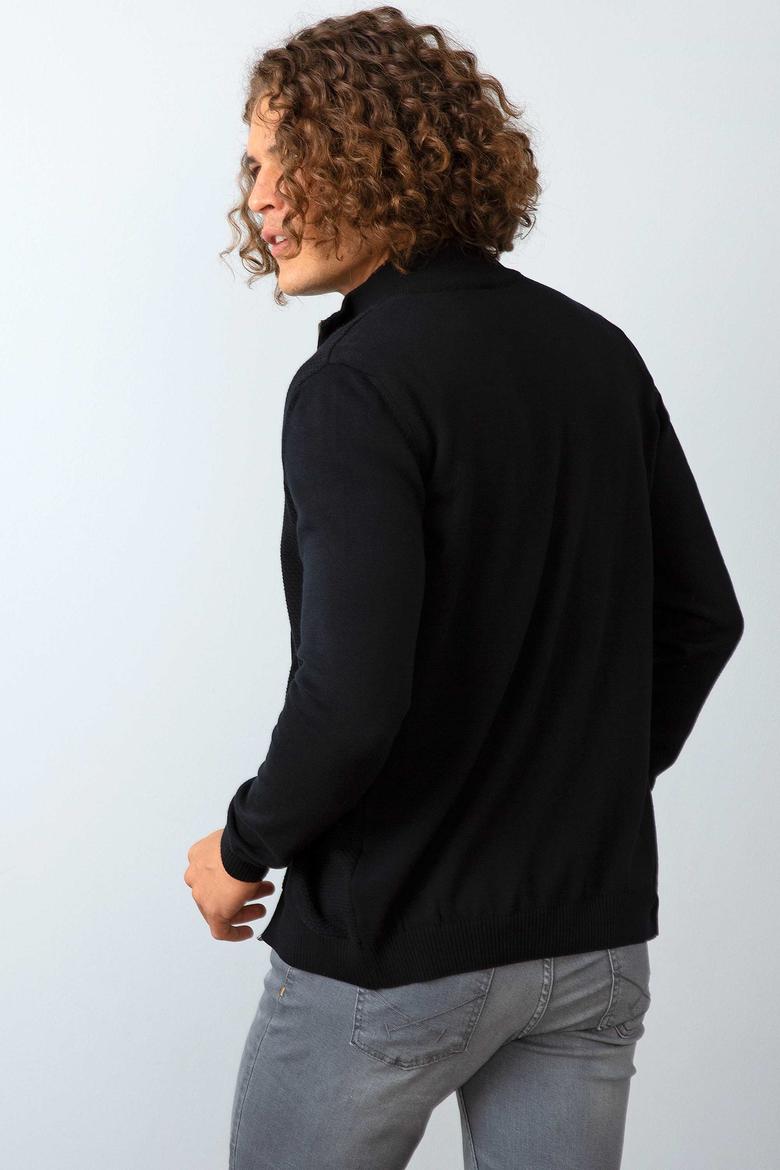 Erkek Siyah Triko Hırka Basic - 50192683045