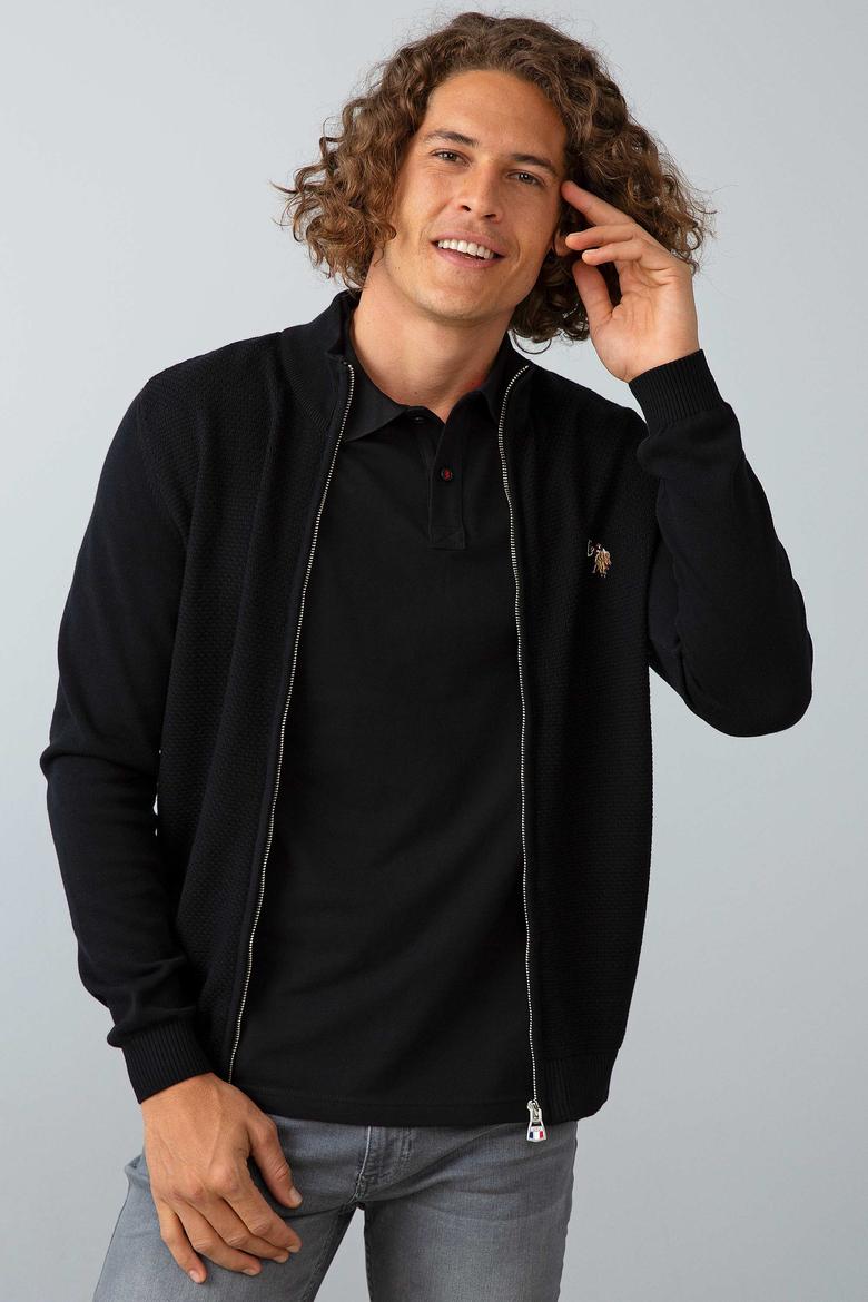 Erkek Siyah Triko Hırka Basic