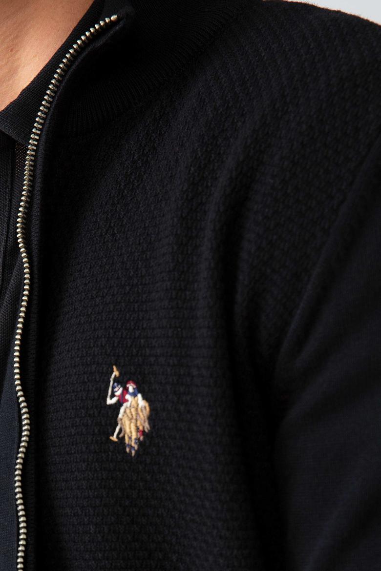 Erkek Siyah Triko Hırka Basic - 50192683045