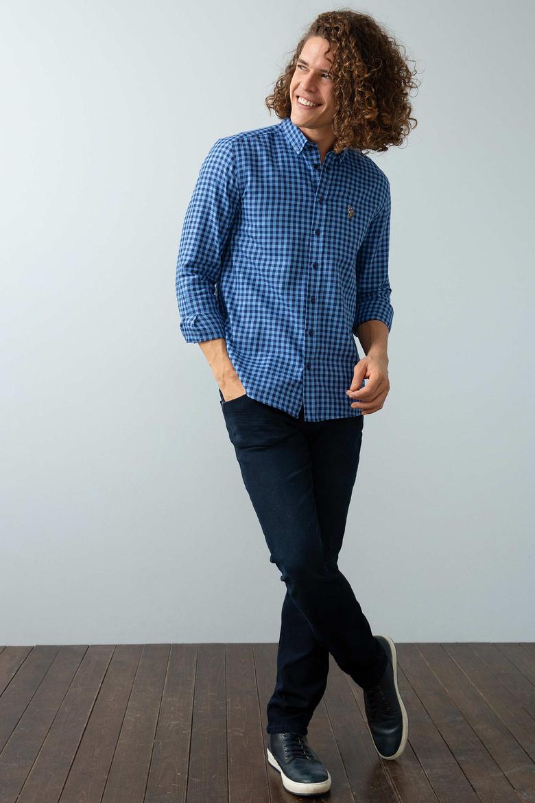 Mavi Gömlek Uzunkol