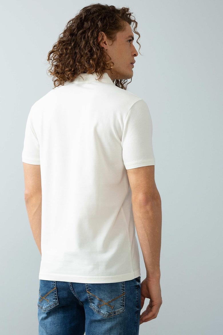 Erkek Ekru Basic Polo Yaka Tişört - 50199991262