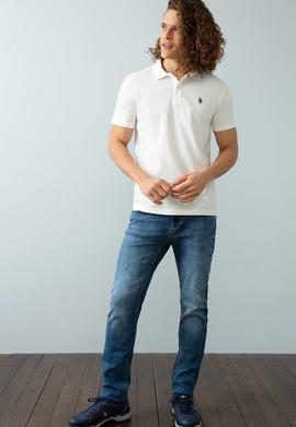 Erkek Ekru Basic Polo Yaka Tişört - 50199991262