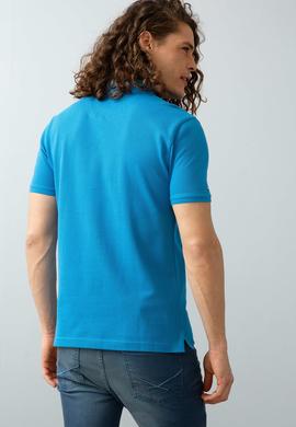Erkek İndigo Polo Yaka T-Shirt Basic - 50199819132