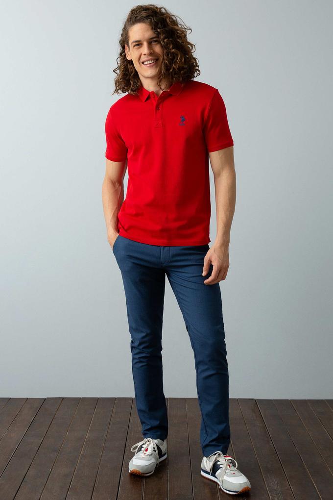 Erkek Kırmızı Basic Polo Yaka Tişört