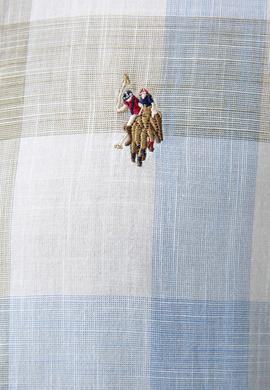 Erkek Haki Mavi Kareli Gömlek Kısakol - 50204254009