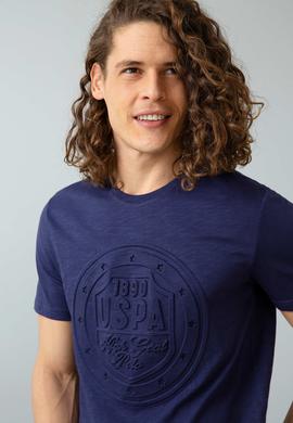 Erkek Lacivert Bisiklet Yaka T-Shirt - 50199826012