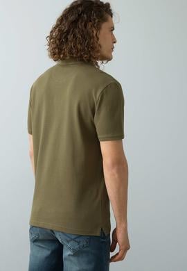 Erkek Koyu Haki Polo Yaka T-Shirt Basic - 50199819072